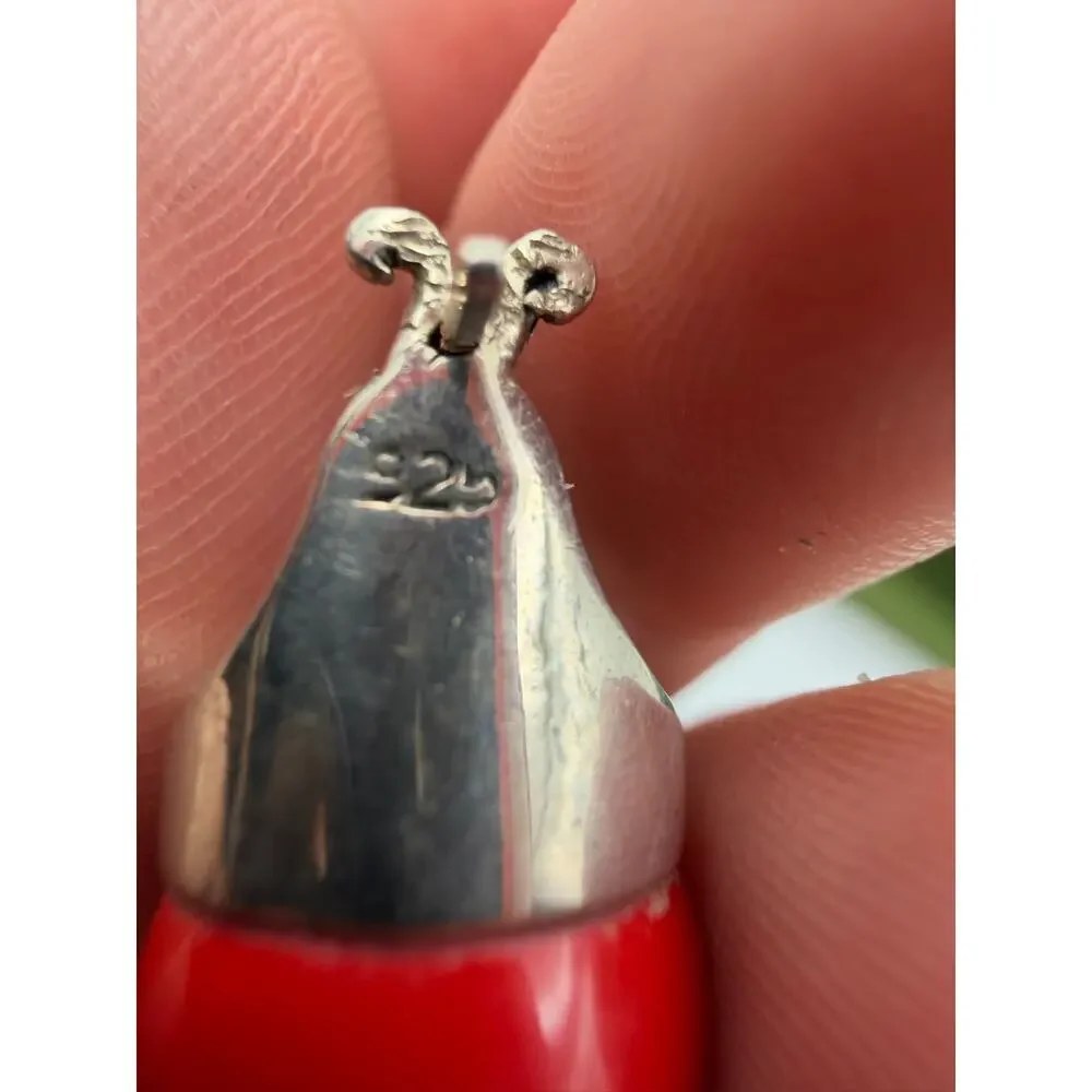 Silver Earrings Lady in Red - Red Earrings - Marcasite Jewelry